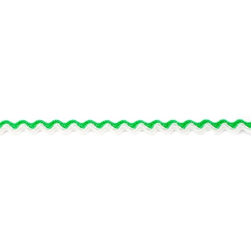 Zweifarbiges Zick-Zack-Band Zackenlitze Weiß/Grün
