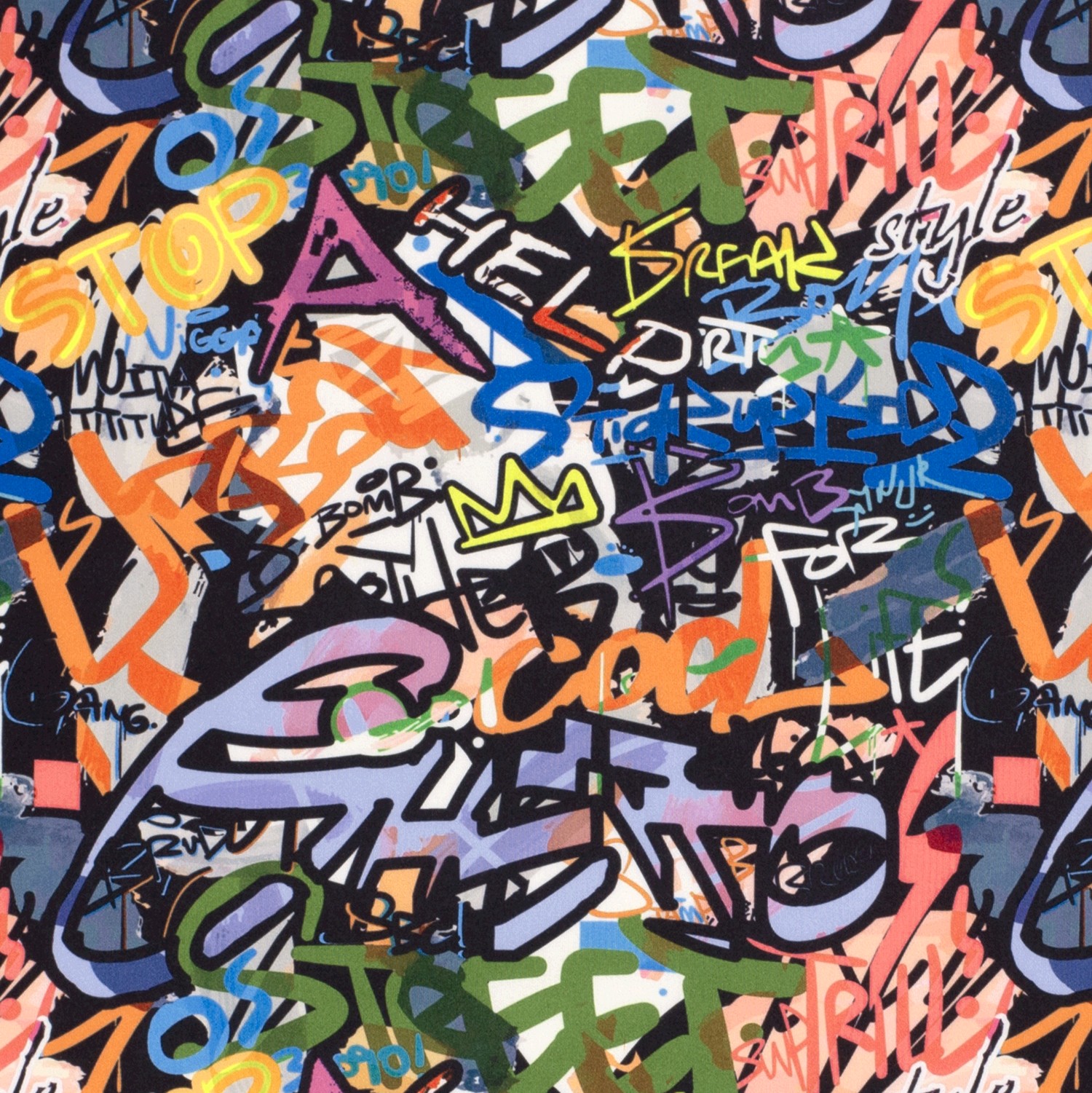 Sportswear Jersey Graffiti auf Schwarz Digital