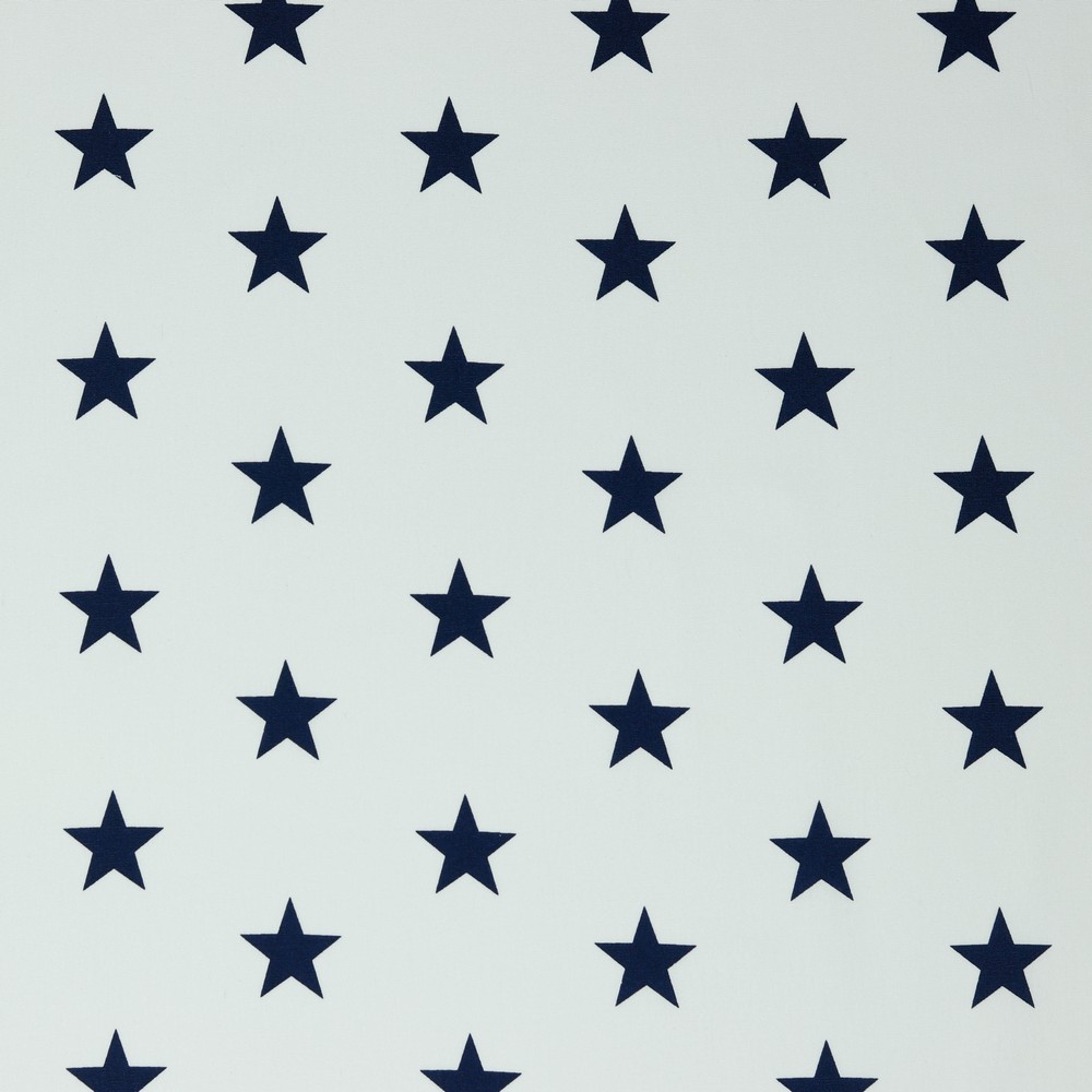 Baumwolle Standard Serie Sterne XL Navy auf Weiß