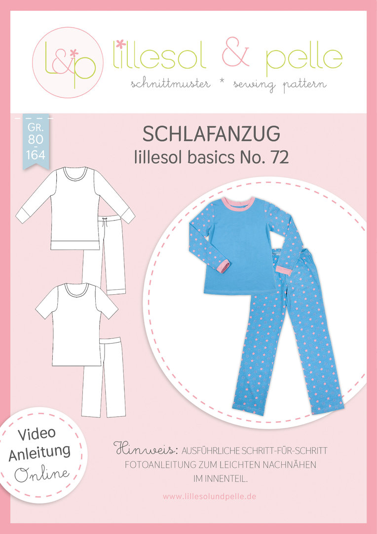 Lillesol & Pelle Papierschnittmuster Basic Schlafanzug Gr. 80 - 164