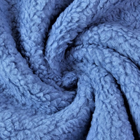 Baumwollteddy 100 % Baumwolle Uni Eisblau