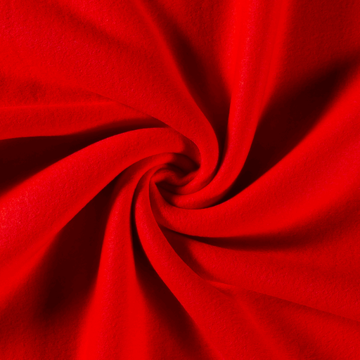 Baumwollfleece Standard Uni Rot