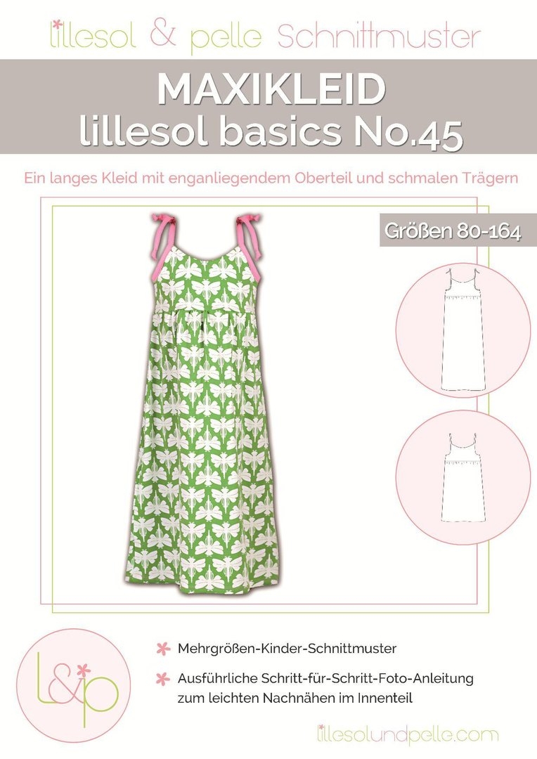Lillesol & Pelle Papierschnittmuster Basic Maxikleid Gr. 80 - 164