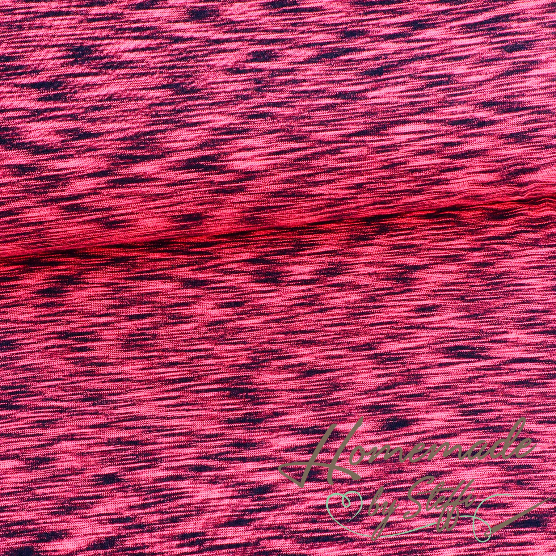 Streifenbündchen NEON Allover Pink
