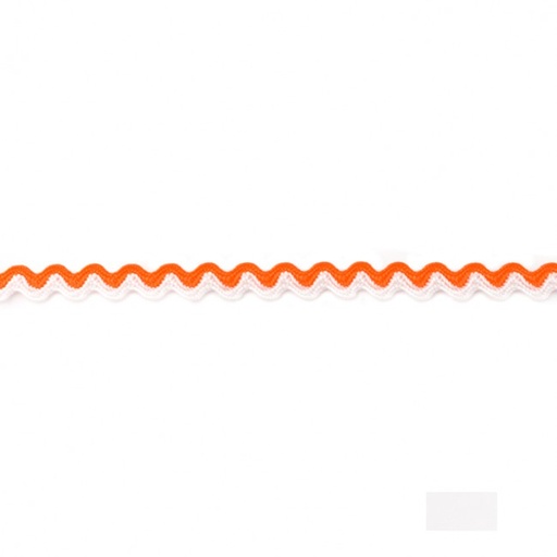 Zweifarbiges Zick-Zack-Band Zackenlitze Weiß/Orange