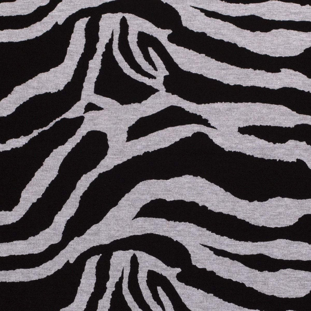 Romanit Jersey Animalprint Zebra Hellgrau Meliert/Schwarz