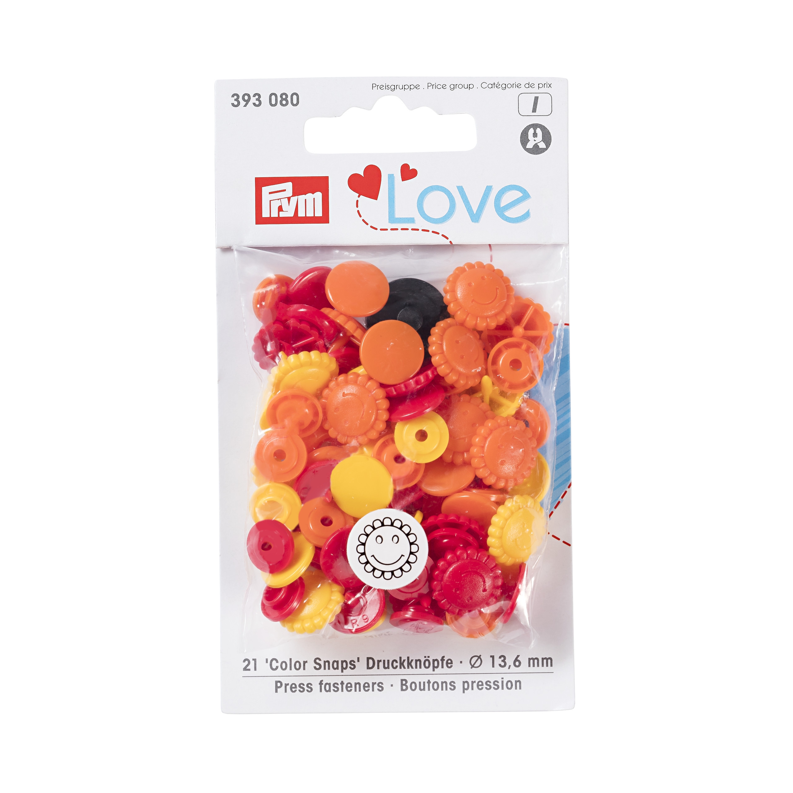 Prym Love Color Snaps Blume Gelb/Rot/Orange