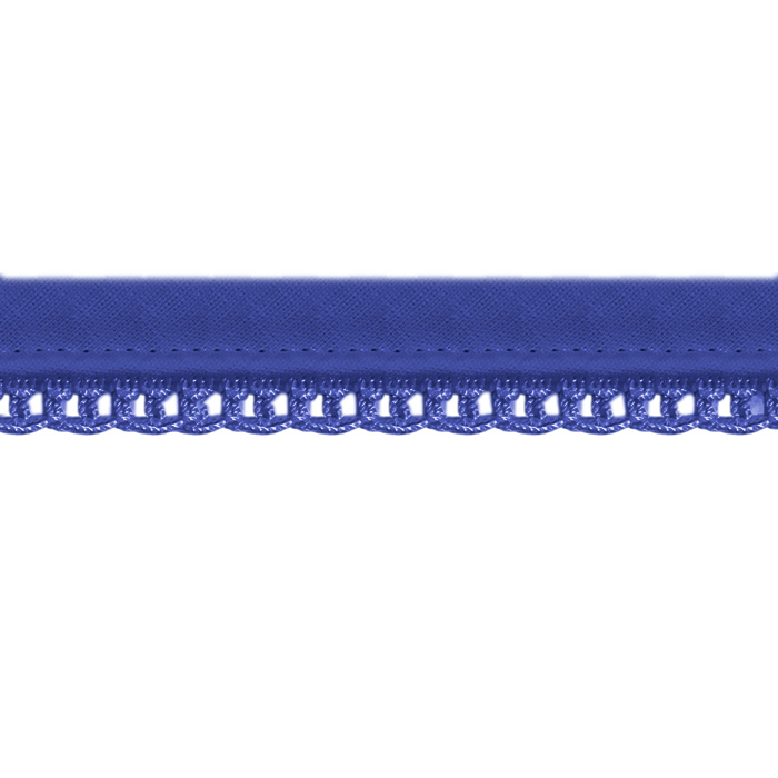 Paspelband mit Häkelborte/Klöppelspitze Royalblau