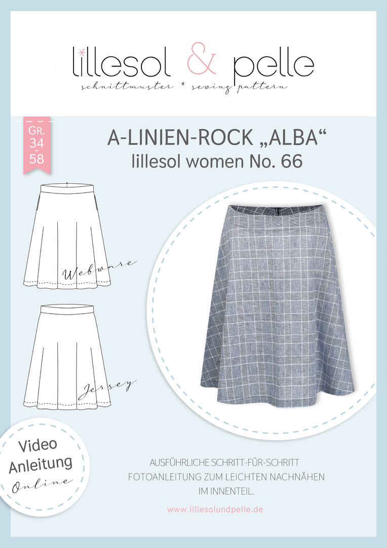 Lillesol & Pelle Papierschnittmuster Women A-Linien-Rock Alba Gr. 34 - 50