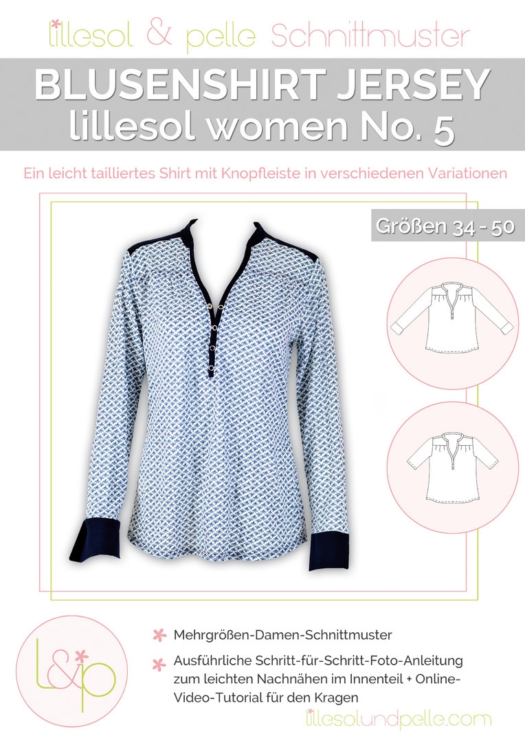 Lillesol & Pelle Papierschnittmuster Women Blusenshirt Jersey Gr. 34 - 50