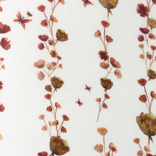 Musselin Blütenranken auf Creme Digital BIO