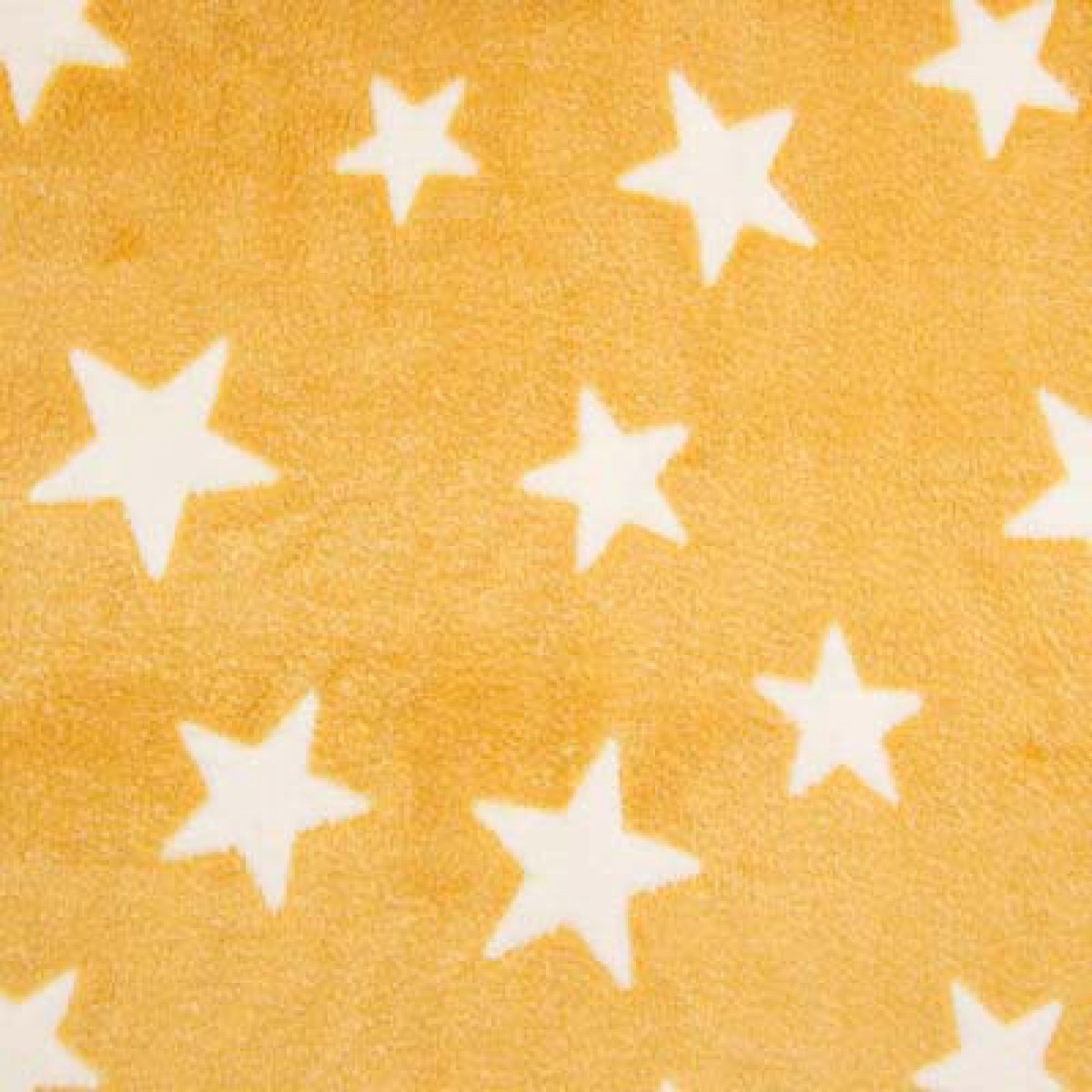 Kuschelfleece Weiße Sterne auf Gelb