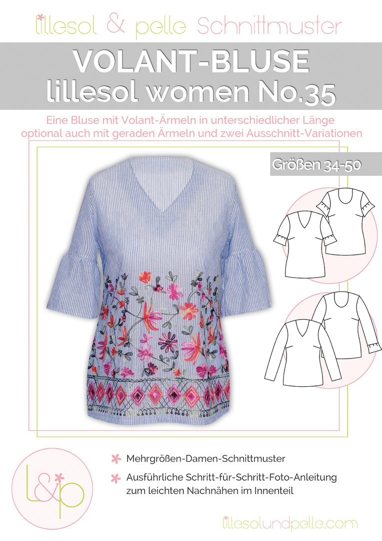 Lillesol & Pelle Papierschnittmuster Women Volant-Bluse Gr. 34 - 50