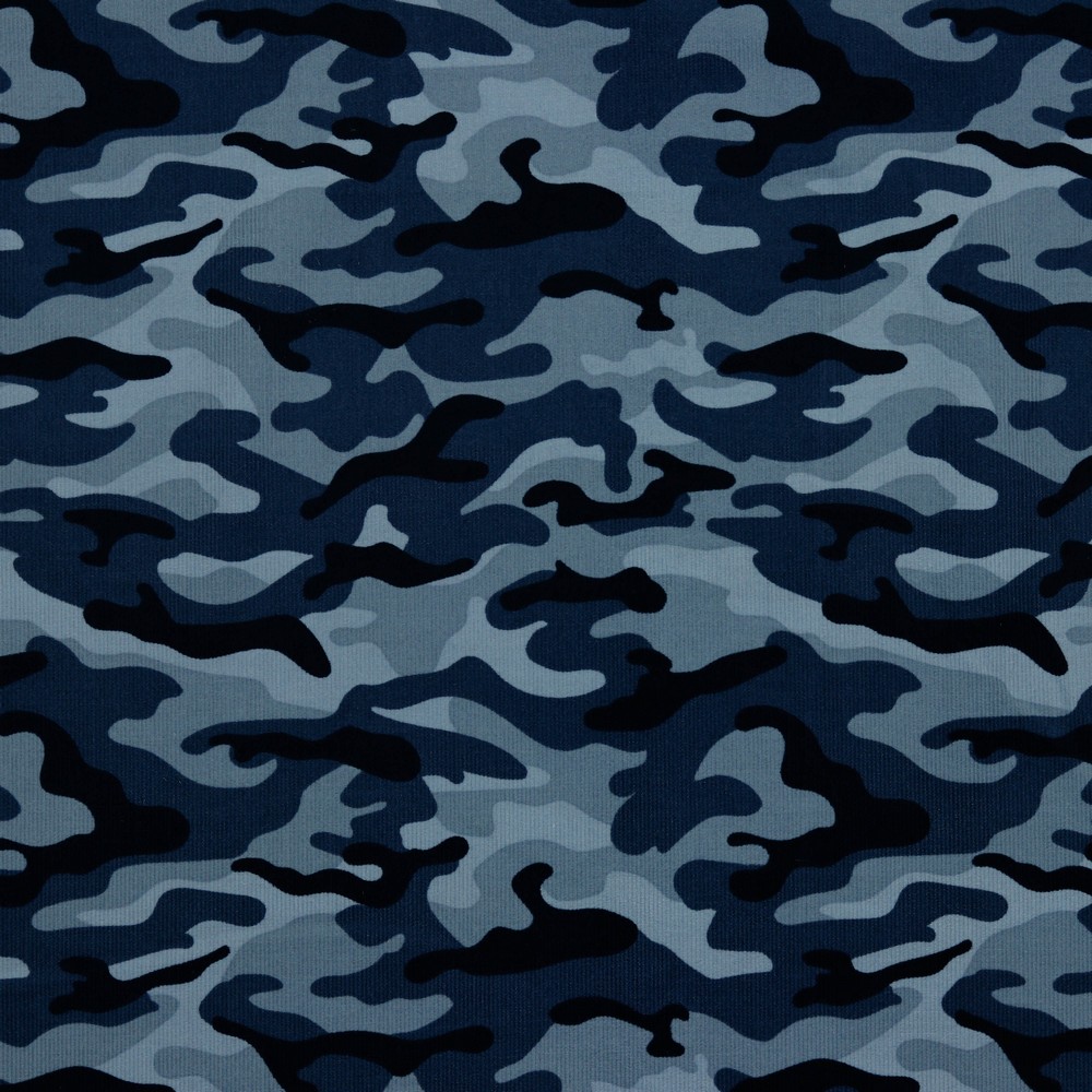 Feincord Camouflage Blau
