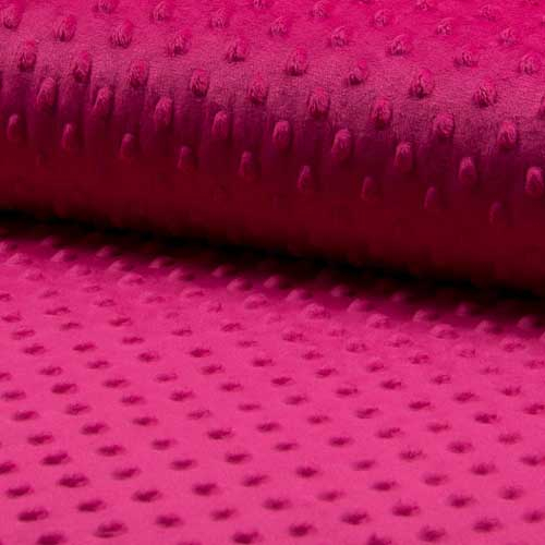 Minky Fleece Punkte Uni Pink