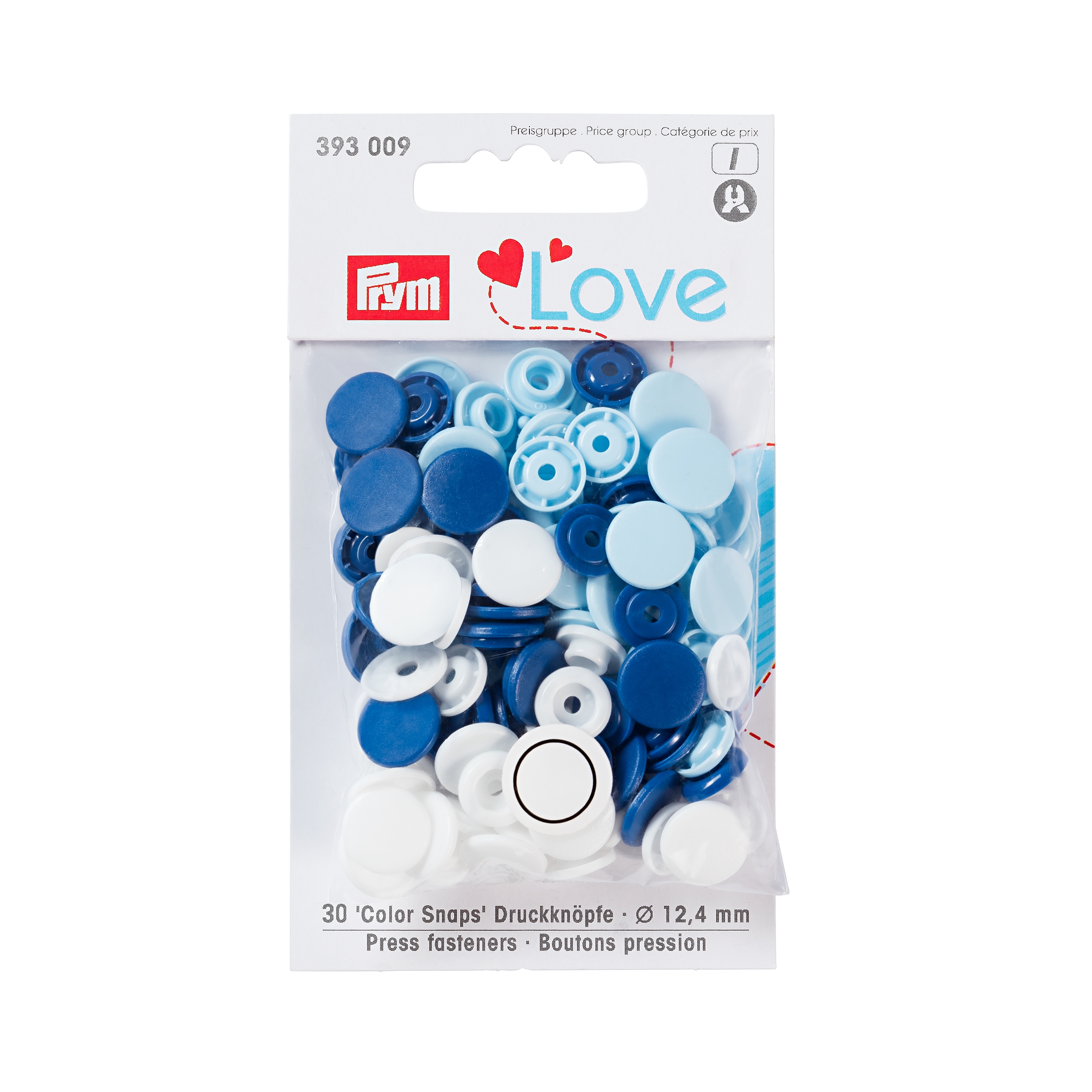 Prym Love Color Snaps Rund Blau/Weiß/Hellblau