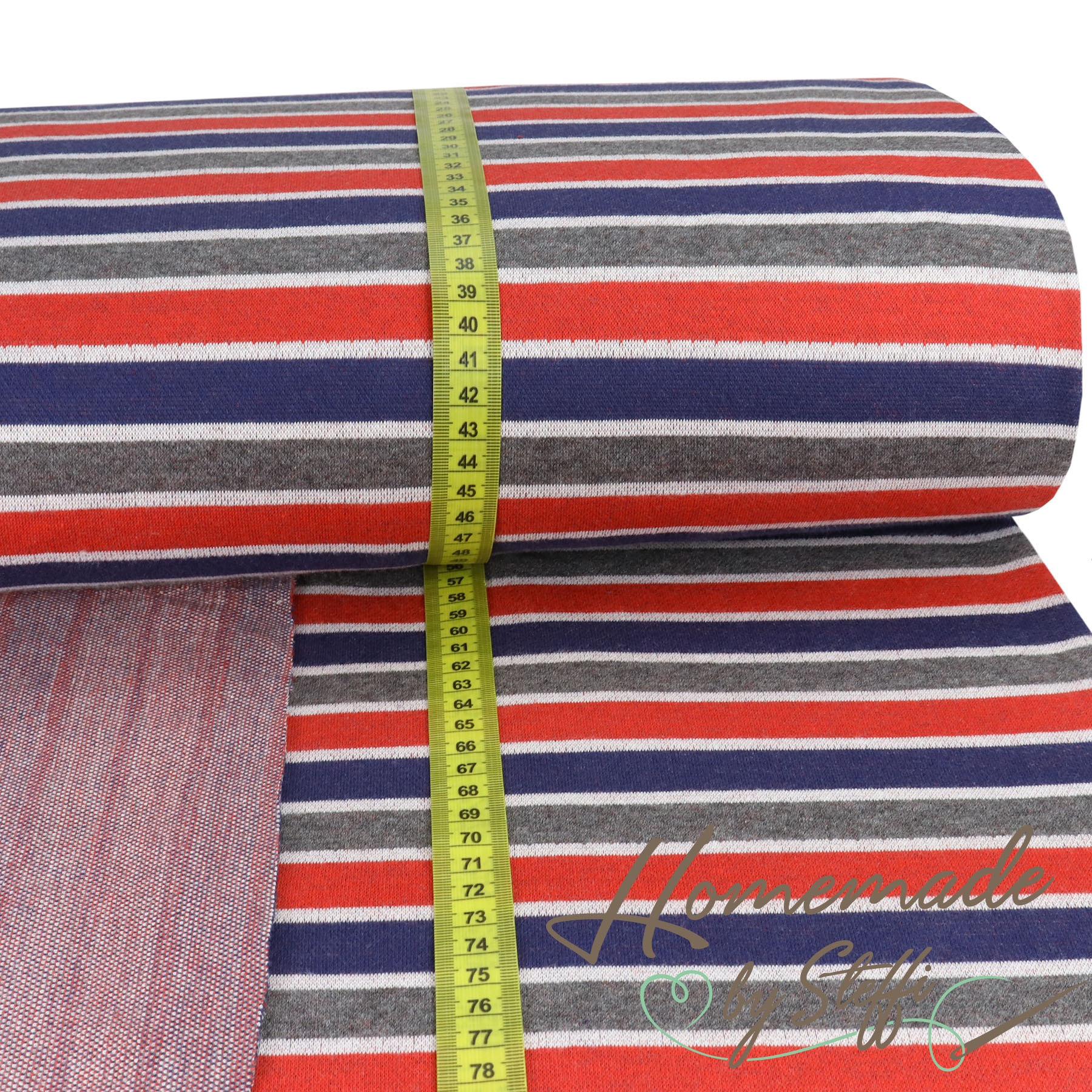 Jersey Jacquard Stripes Rot/Blau/Grau SALE