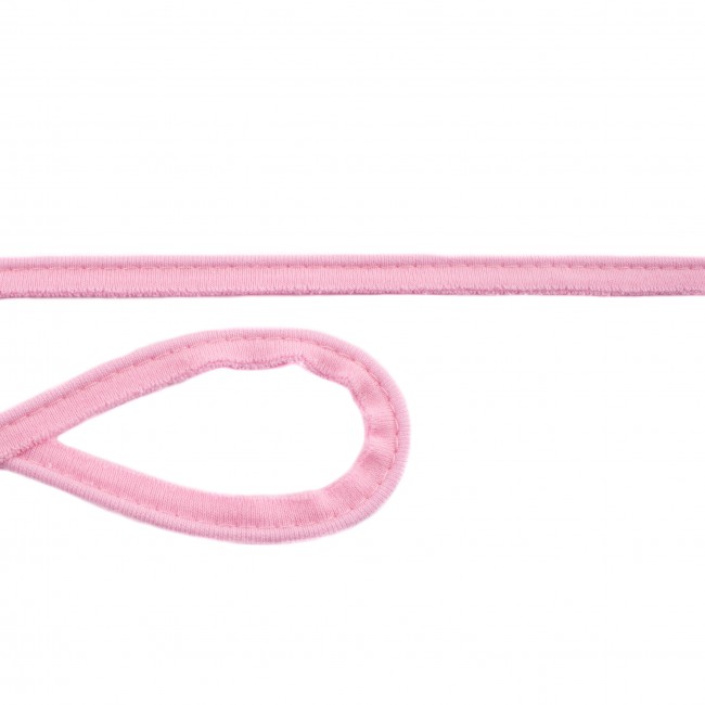 Jersey Paspelband elastisch Uni Rosa