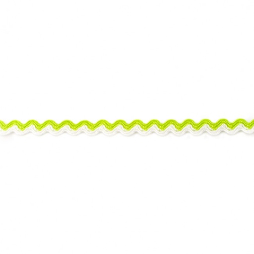 Zweifarbiges Zick-Zack-Band Zackenlitze Weiß/Lime