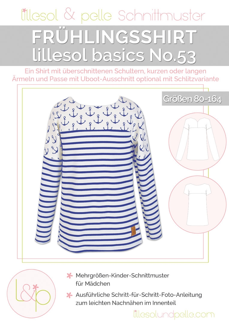 Lillesol & Pelle Papierschnittmuster Basic Frühlingsshirt Gr. 80 - 164