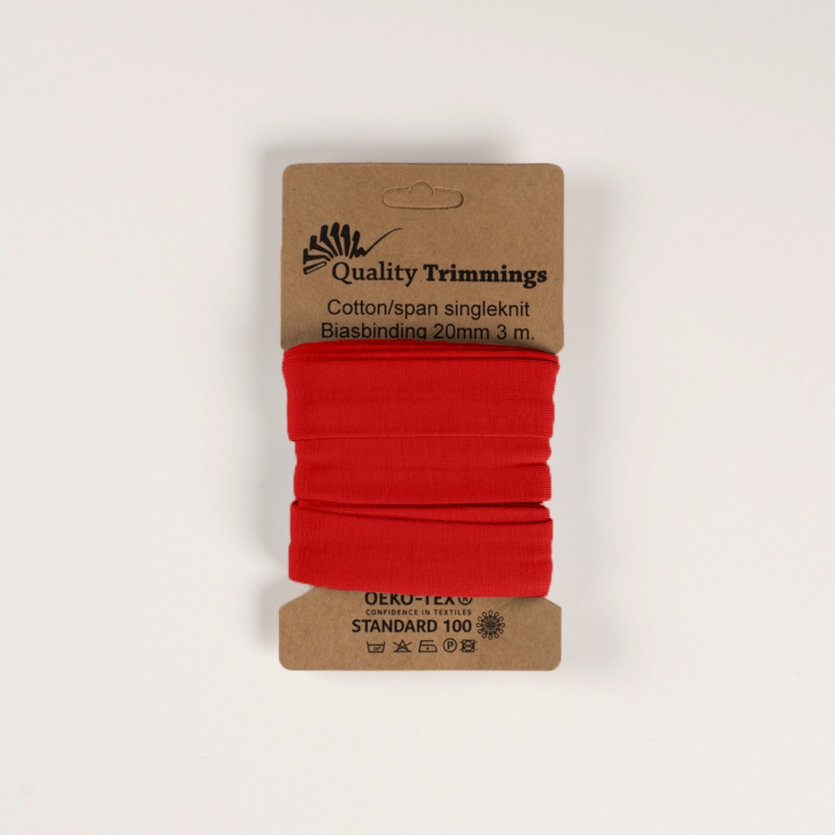 Jersey Einfassband - Schrägband 3 m Rot
